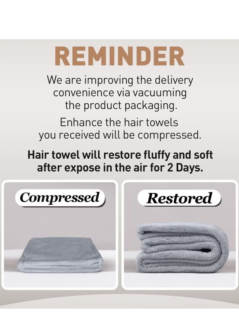 يوكانبي مجموعة 3 مناشف شعر من الألياف الدقيقة للشعر المبلل – تجفيف سريع وملمس ناعم وخفيف باللون البنفسجي والأزرق والرمادي - Image 5