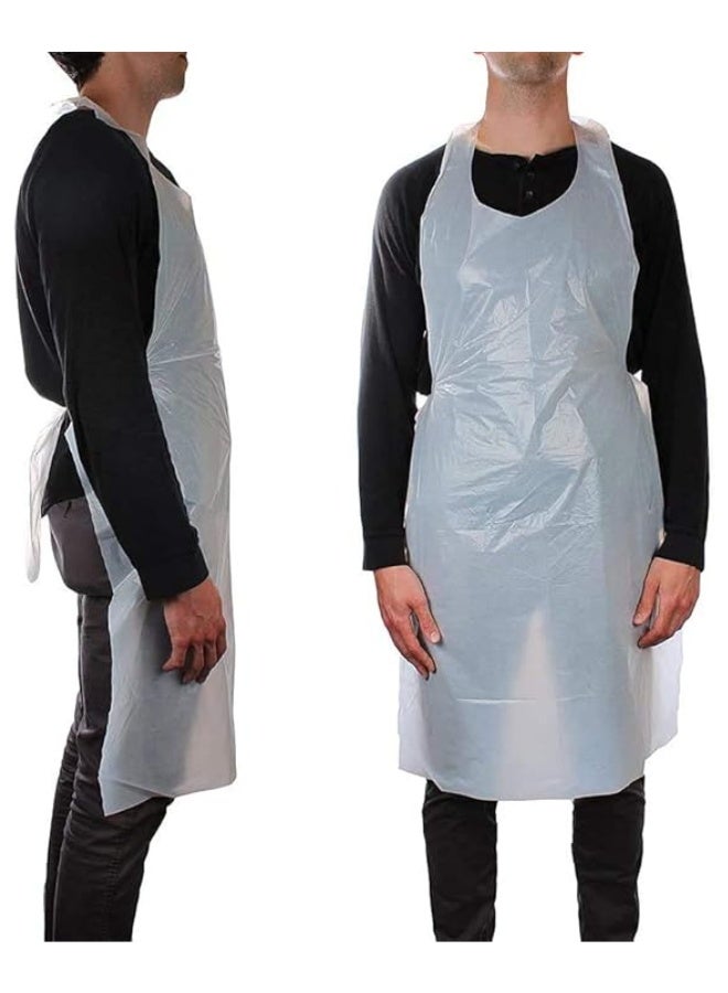 Halapack [500 PCS] Halapack Waterproof Disposable Apron Transparent Stain Resistant Material  117 x 71 cm Length for Kitchen, Restaurants, Barber, & Shops  - Image 1