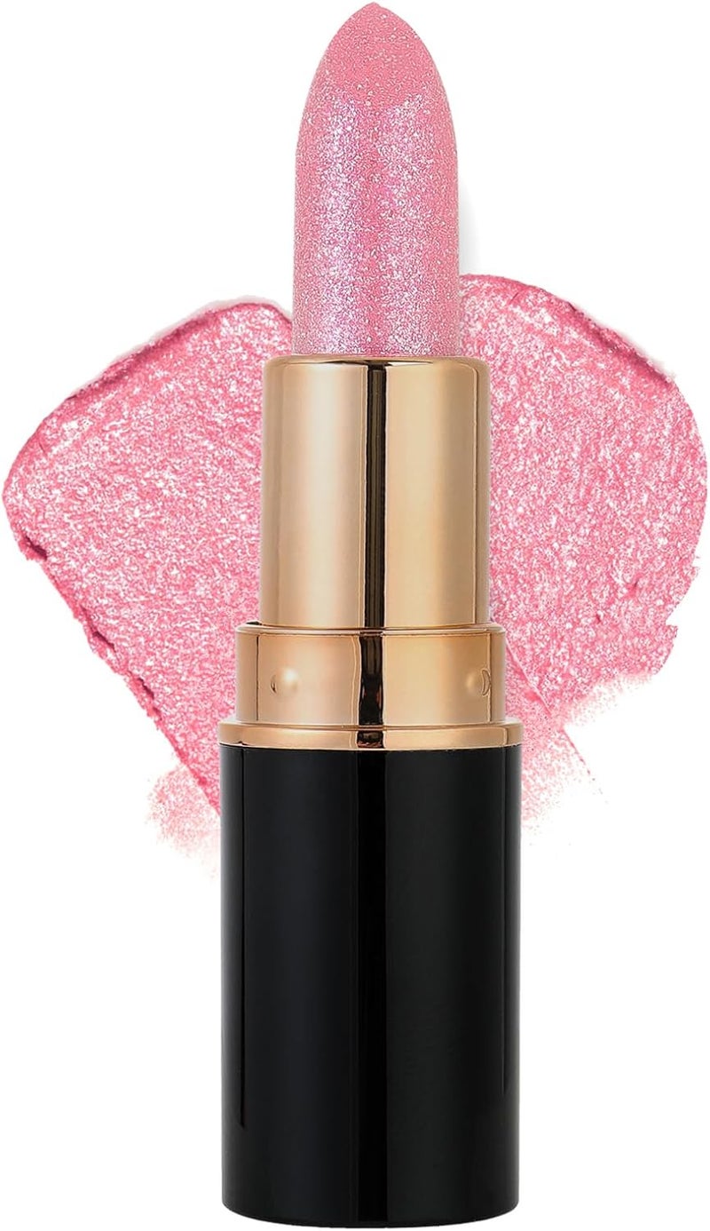Metallic Glitter Lipstick Long Lasting Highly Pigmented with Moisturizing Formula Smooth Creamy Lip Stick for Women Waterproof Shimmer Lipsticks Set 01