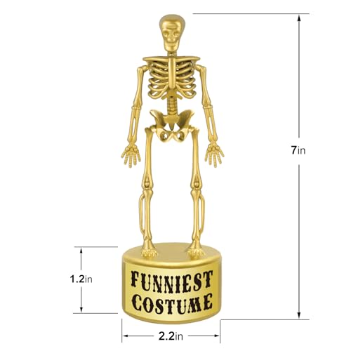 ORIENTAL CHERRY Halloween Party Supplies - Golden Best Costume Skeleton Trophies for Kids Adults Halloween Party Games Decorations Favors Costume Contest Awards Prizes - 4 Pack - Image 2