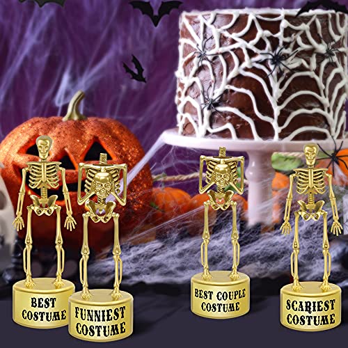 ORIENTAL CHERRY Halloween Party Supplies - Golden Best Costume Skeleton Trophies for Kids Adults Halloween Party Games Decorations Favors Costume Contest Awards Prizes - 4 Pack - Image 4