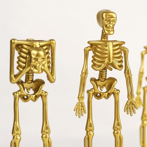 ORIENTAL CHERRY Halloween Party Supplies - Golden Best Costume Skeleton Trophies for Kids Adults Halloween Party Games Decorations Favors Costume Contest Awards Prizes - 4 Pack - Image 3