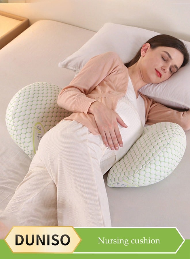 DUNISO Pregnancy Pillows, multifunctional waist protection pillow, U shaped anti pilling side sleeping pillow, with small pillow,adjustable，removable and washable, suitable for the back, legs, abdomen and buttocks  - Image 1