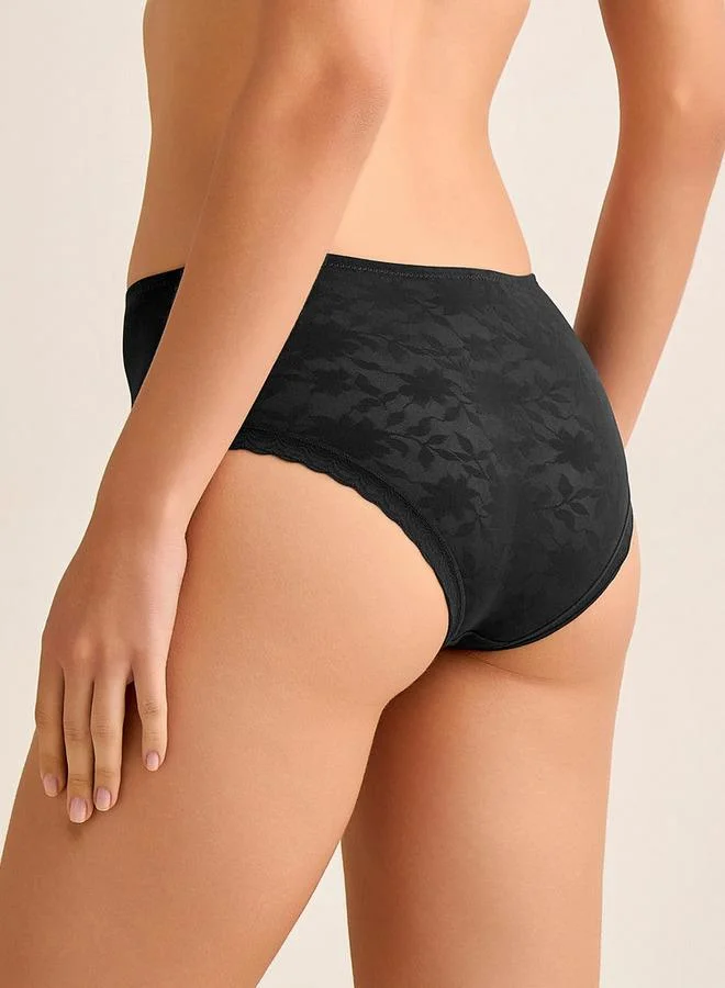 سبلاش فيڤ طقم من  سراويل داخلية بدانتيل زهري