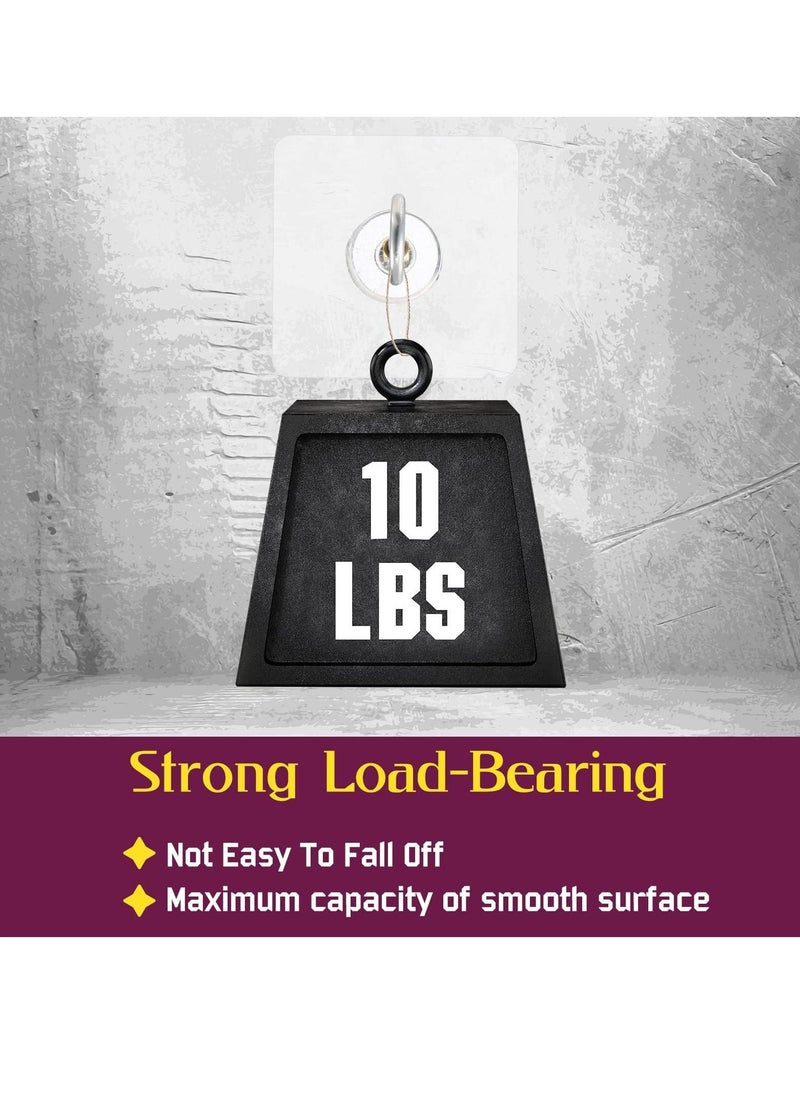 Ceiling Hooks, Self Adhesive Stainless Steel Eye Hooks, No Hole Hanger, Transparent Waterproof Seamless Oilproof Wall Hooks 4.5KG(max) for Hanging Plant Lights(10PCS)  - Image 3