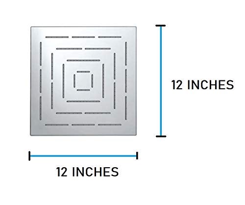 Marcoware Stainless Steel Heavy duty Maze Square Overhead Shower 12x12 Inches rain shower head for bathroom Without Arm, Chrome, Polished Finish - Image 2
