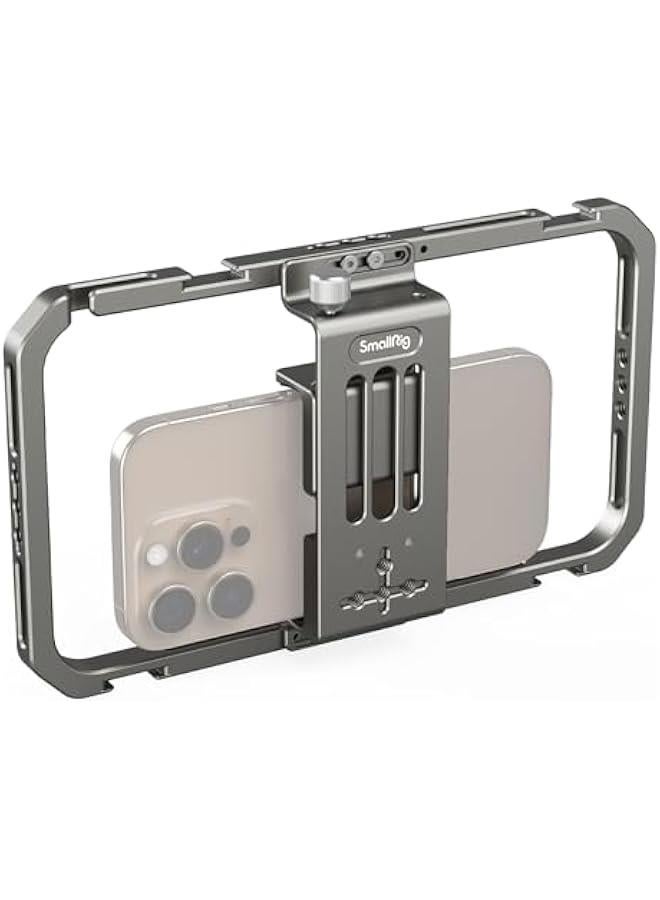 Arabest Aluminum Alloy Smartphone Video Rig with Cold Shoe Mount for iPhone Samsung – Perfect for Filmmaking and Vlogging  - Image 1