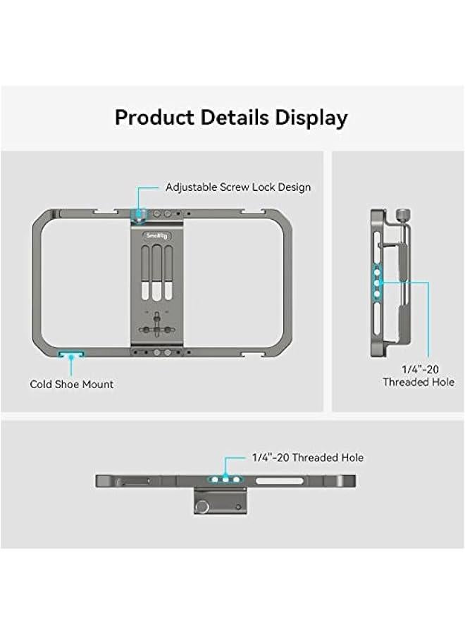 Arabest Aluminum Alloy Smartphone Video Rig with Cold Shoe Mount for iPhone Samsung – Perfect for Filmmaking and Vlogging  - Image 4