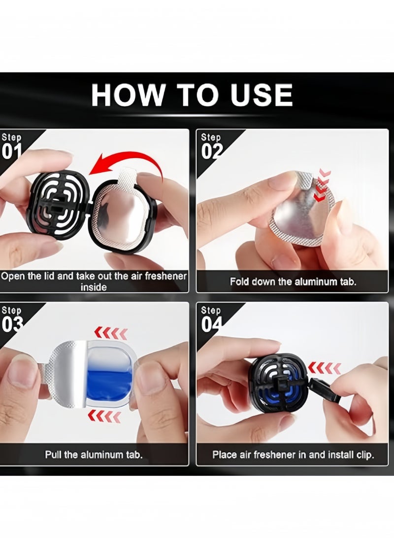 2 PCS 30-Day Long-Lasting Car Air Freshener Vent Clip - Essential Oil Scented Odor Eliminator, 0.14 oz Each, Non-Toxic Fragrance Source for Fresh Car Smell(Blue) - Image 3