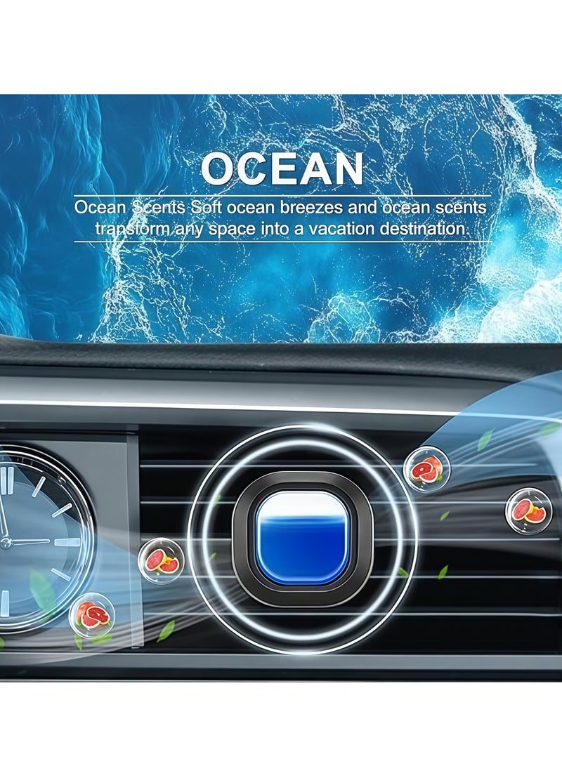 2 PCS 30-Day Long-Lasting Car Air Freshener Vent Clip - Essential Oil Scented Odor Eliminator, 0.14 oz Each, Non-Toxic Fragrance Source for Fresh Car Smell(Blue) - Image 2