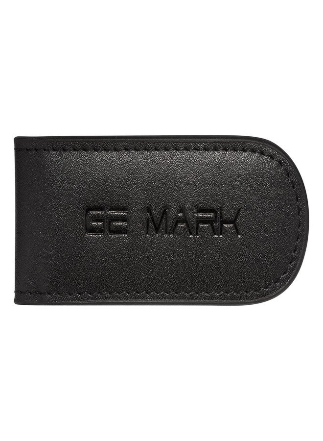مشبك نقود جلدي من ماركة GE MARK - مغناطيس قوي يحمل 30 ورقة نقدية - للرجال - للنقود والبطاقات - علبة هدايا (أسود) - Image 2