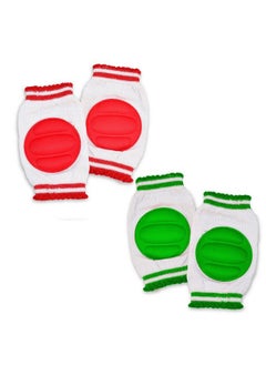 Oblivion Unisex Baby Knee Pads For Crawling And Elbow Safety Protector Stretchable Antislip Padded Elastic Soft Cotton Comfortable Knee Cap For Kids ; Learn To Crawl Socks ; Multicolor ; 2 Pair ;  - Image 2