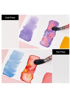 Excefore Portable Watercolor Paper, Hot Press Watercolor Journal,50% Cotton 140 lb/300gsm 20 Sheets 7.6’’ x 5.3’’ Travel Art Journal for Beginners and Artists  - Image 3