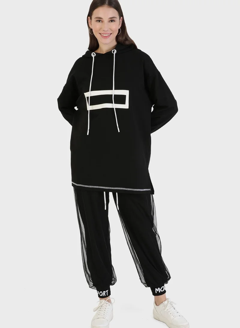 loreen_by_modanisa Hooded Tunic & Pants Set