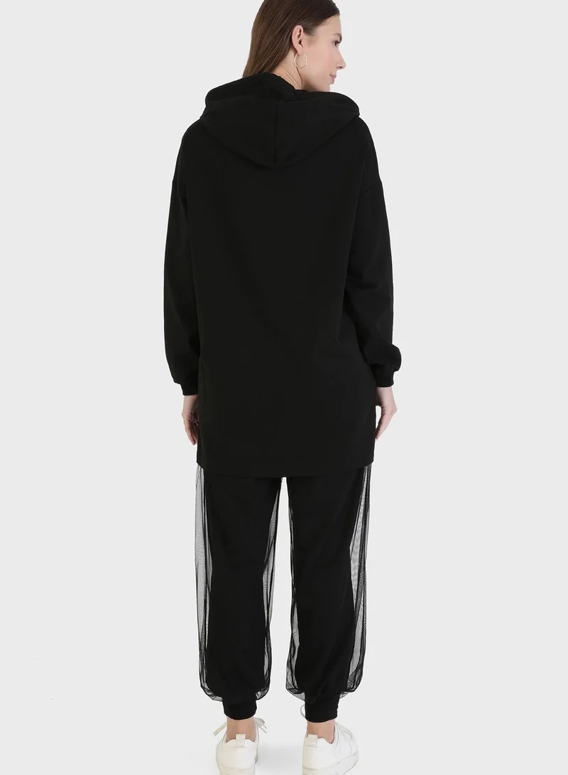 loreen_by_modanisa Hooded Tunic & Pants Set
