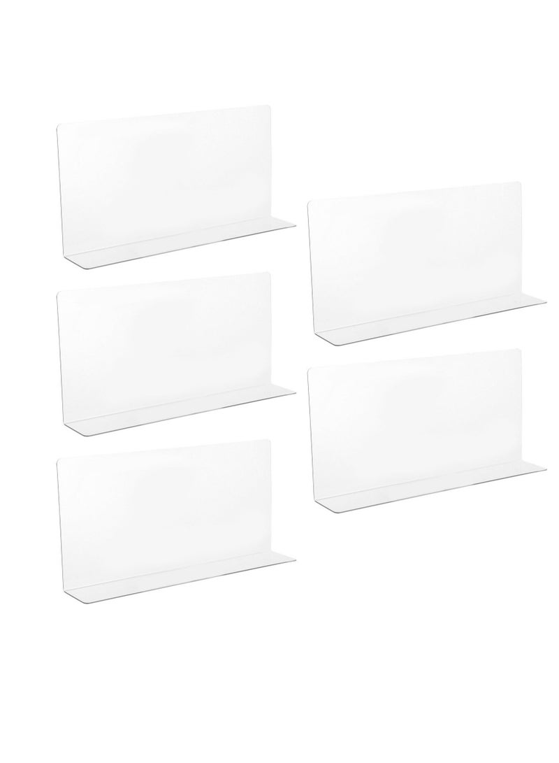KASTWAVE 10 Pack Plastic Clear Shlef Dividers, Side L Shape Separator Thicken Clapboard, Suitable for Closets, Cabinets, Bedroom, Kitchen, Office - Image 1