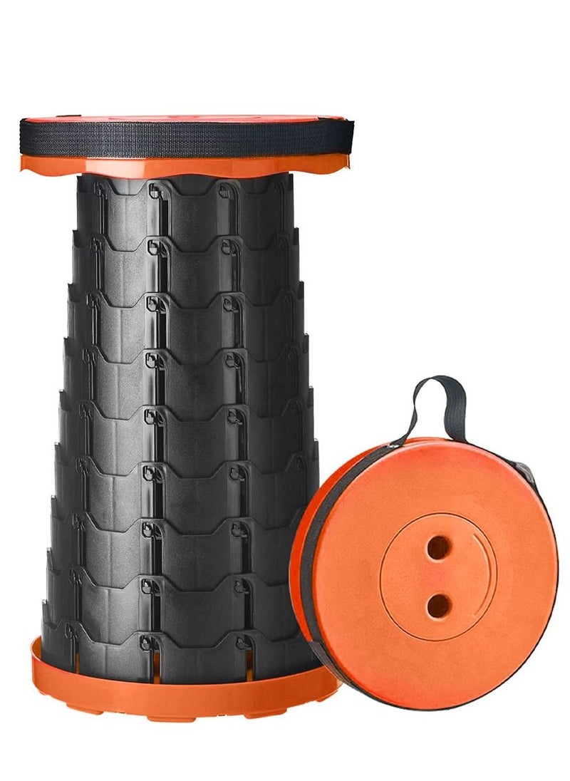 MARGOUN Folding Stool Collapsible Telescoping Foldable Camping Stool Orange  - Image 1