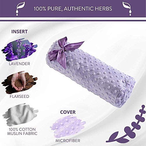 Sonoma Lavender, Lavender Bolster Roll, Microwaveable, Hot/Cold Neck Pillow, Soothing and Relaxing Pain Relief for Neck, Low Back or Behind The Knees, Removable/Washable Cover, (Lavender Dot) - Image 4