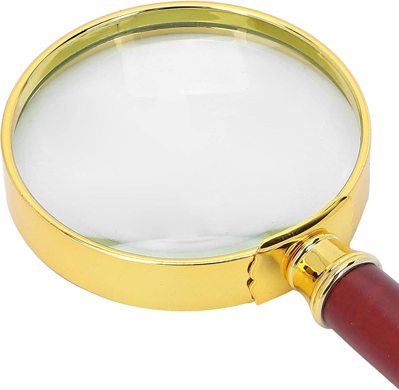 klarako عدسة مكبرة يدوية 10X، عدسة مكبرة محمولة مع مقبض خشبي، عدسة مكبرة للقراءة لكبار السن، العملات، الطوابع، الخرائط، الفحص، التنكس البقعي - Image 2