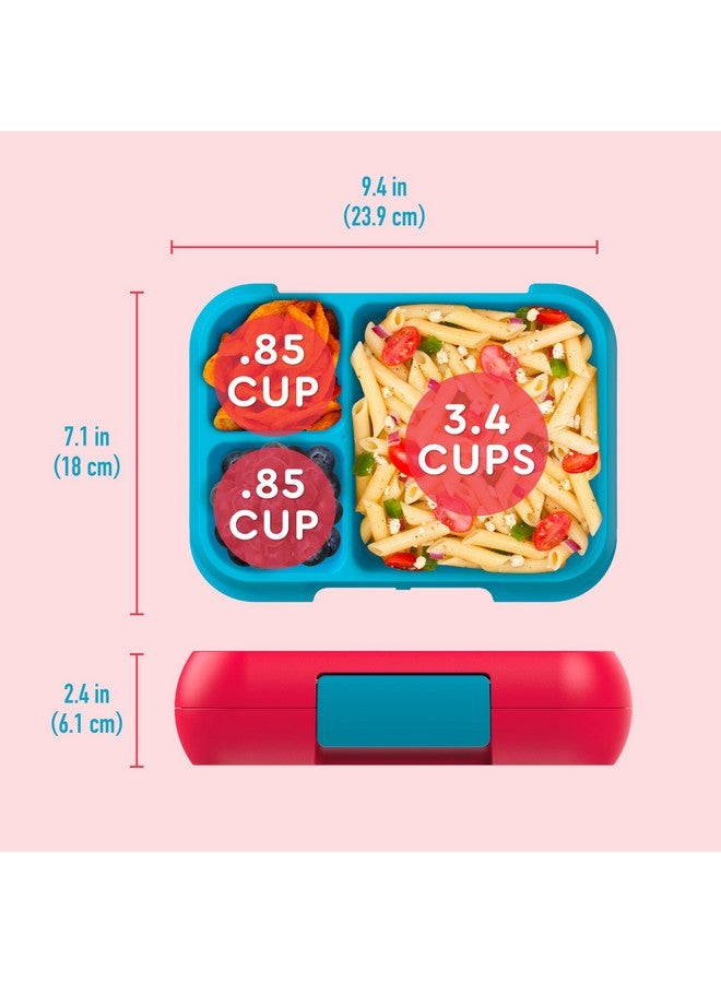 بنتجو Bentgo Pop - علبة غداء مانعة للتسرب مع فاصل قابل للإزالة للأعمار من 8 سنوات فما فوق والمراهقين - سعة 5 أكواب من الطعام؛ 3-4 أقسام؛ آمنة للاستخدام في الميكروويف/غسالة الأطباق؛ ضمان لمدة عامين (أحمر ناري/فيروزي) - Image 4