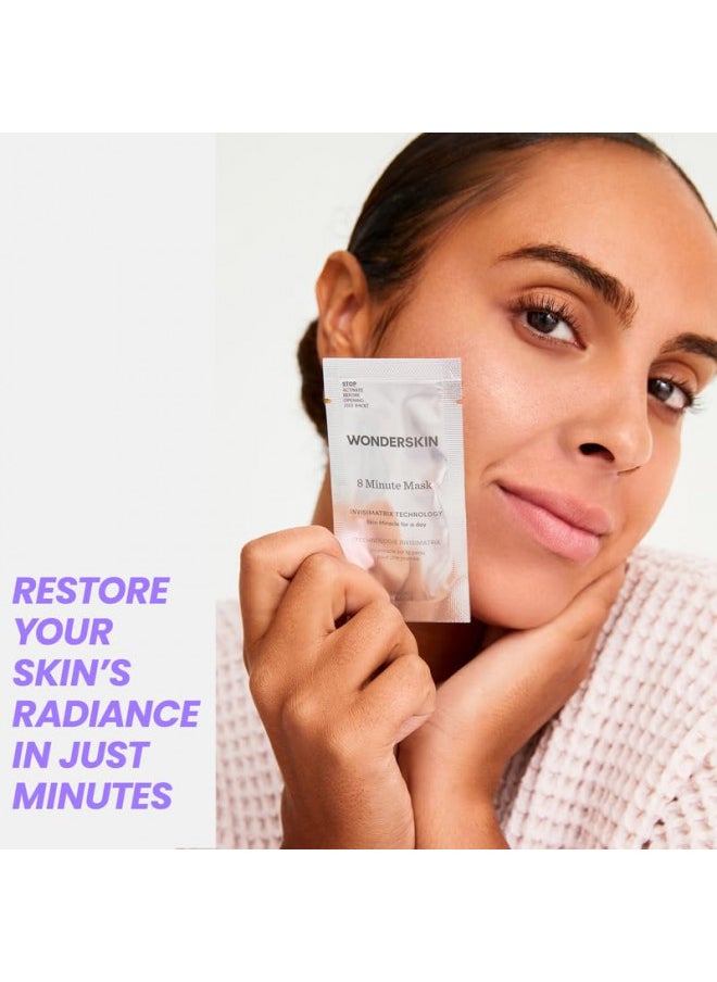 Wonderskin - Wonderskin 8 Minute Mask, Hydrating Face Mask, Anti Aging Face Mask Packed with Vitamin C and Niacinamide, Moisturizing Face Mask Pack of 8 - Image 1