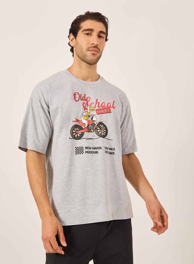 Styli Graphic Print Jersey Oversized T-Shirt - Image 1