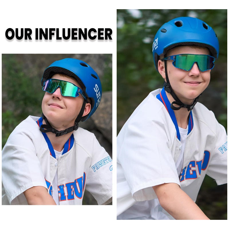 DUCO Kids Sunglasses Youth Baseball Sun Glasses Lightweight TR90 Frame UV400 Sports Cycling Shades for Boys Girls DK268 - Image 2