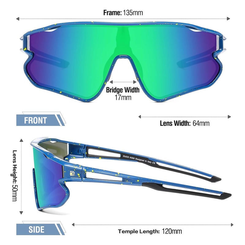 DUCO Kids Sunglasses Youth Baseball Sun Glasses Lightweight TR90 Frame UV400 Sports Cycling Shades for Boys Girls DK268 - Image 3
