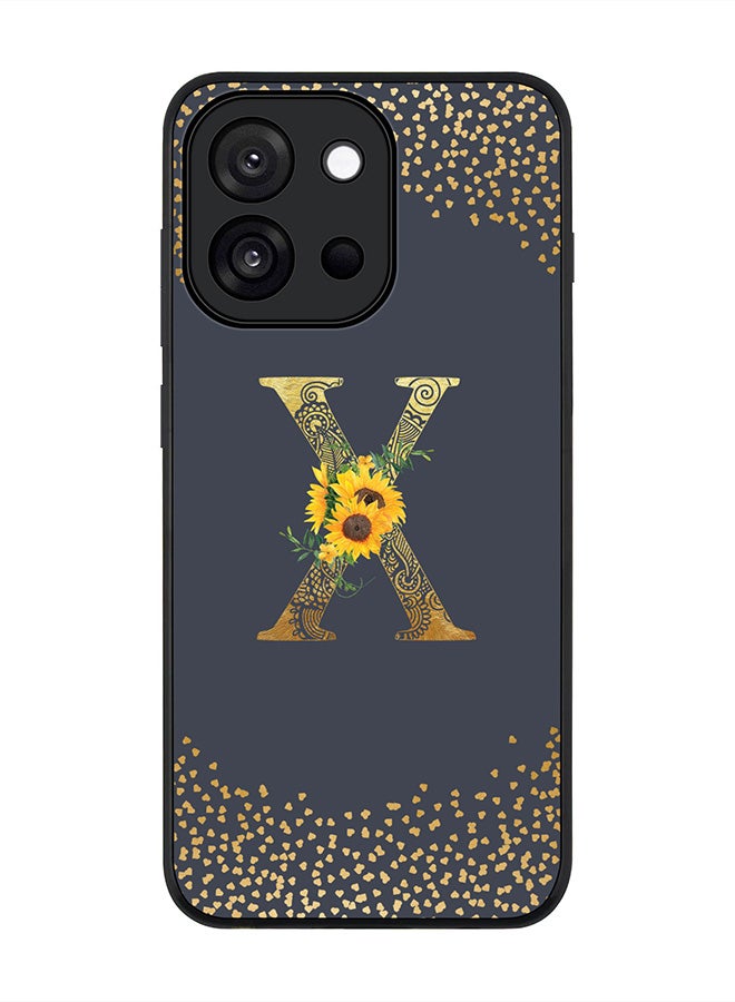 Stylizedd For OnePlus 13s / 13T Case,Slim fit Camera Protection, Shockproof Thin Phone cover  - Custom Floral Monogram - X  (Grey )