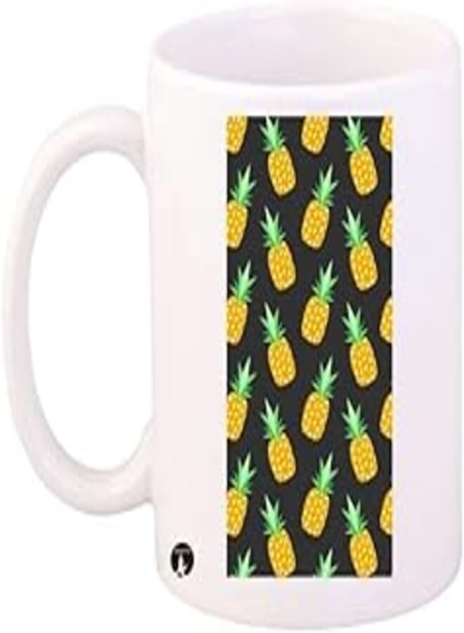 RYN PRINTED/Pineapples/Mug White Yellow Brown Standard Size