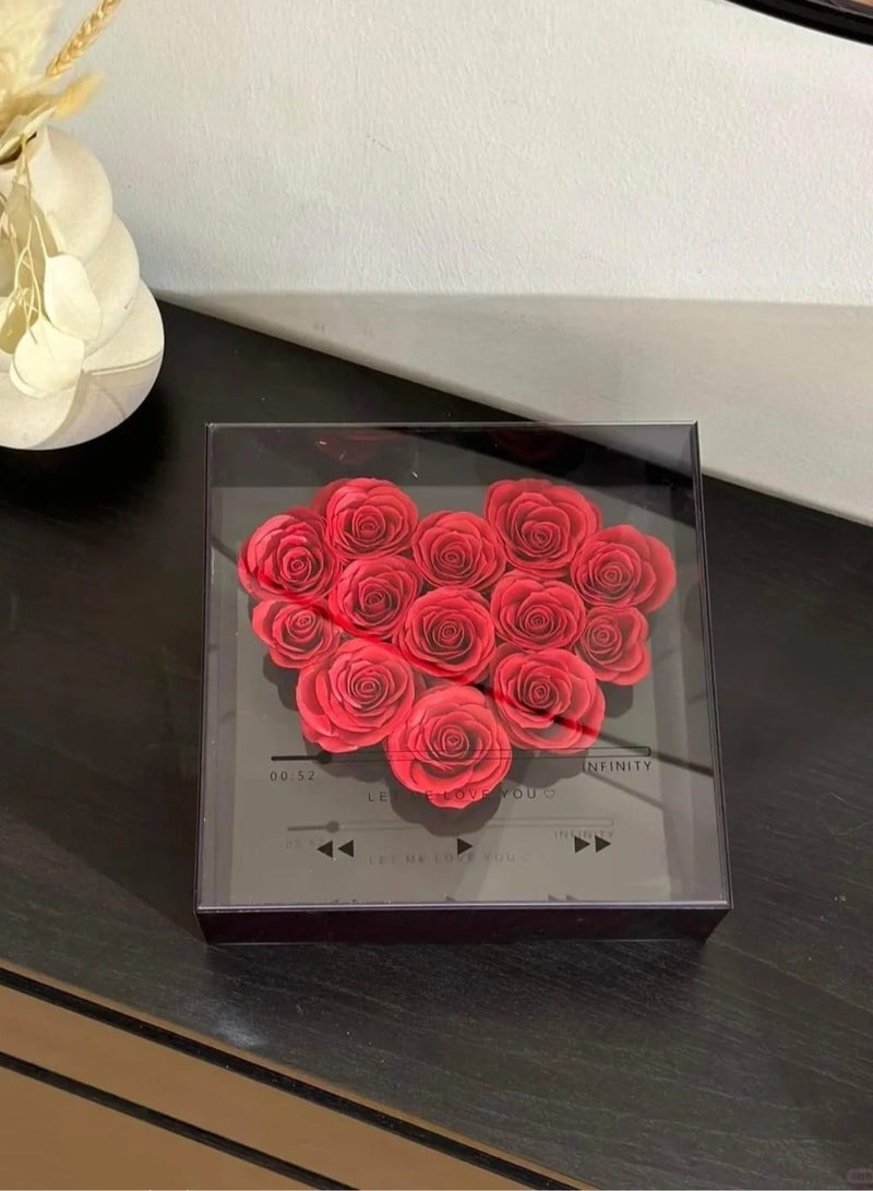 Christmas gifts-Preserved Flowers CD Gift Box,Forever Red Rose,Soap Flower Gift Box, Mother's Day, Valentine's Day,Rose Flower Gifts for Women - Image 5