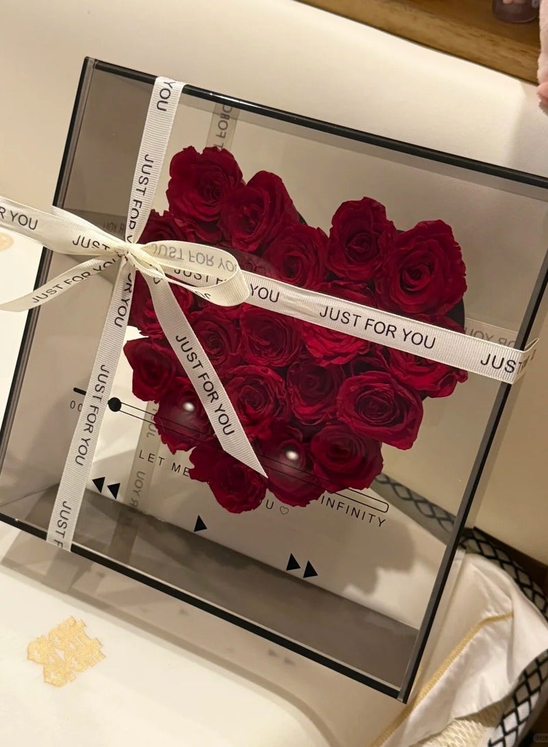 Christmas gifts-Preserved Flowers CD Gift Box,Forever Red Rose,Soap Flower Gift Box, Mother's Day, Valentine's Day,Rose Flower Gifts for Women - Image 4
