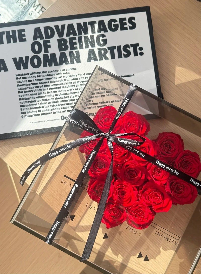 Christmas gifts-Preserved Flowers CD Gift Box,Forever Red Rose,Soap Flower Gift Box, Mother's Day, Valentine's Day,Rose Flower Gifts for Women - Image 2