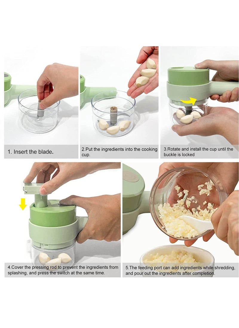 Raxoom 4 in 1 Handheld Electric Vegetable Cutter Set - Image 4