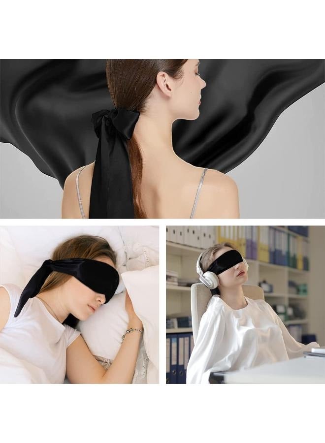 Pack of 2 Blindfold Sleeping Satin Sleep Mask Soft Eye Mask for Sleeping Travel - Image 4