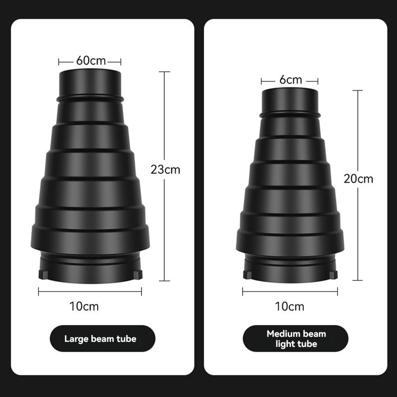 Metal Beam Cylinder Pig Beak Spotlight Cylinder with Honeycomb Grid 5pcs Colour Filter Kit Suitable for Bully Port / Bowens Port / Roof Lights - Image 2