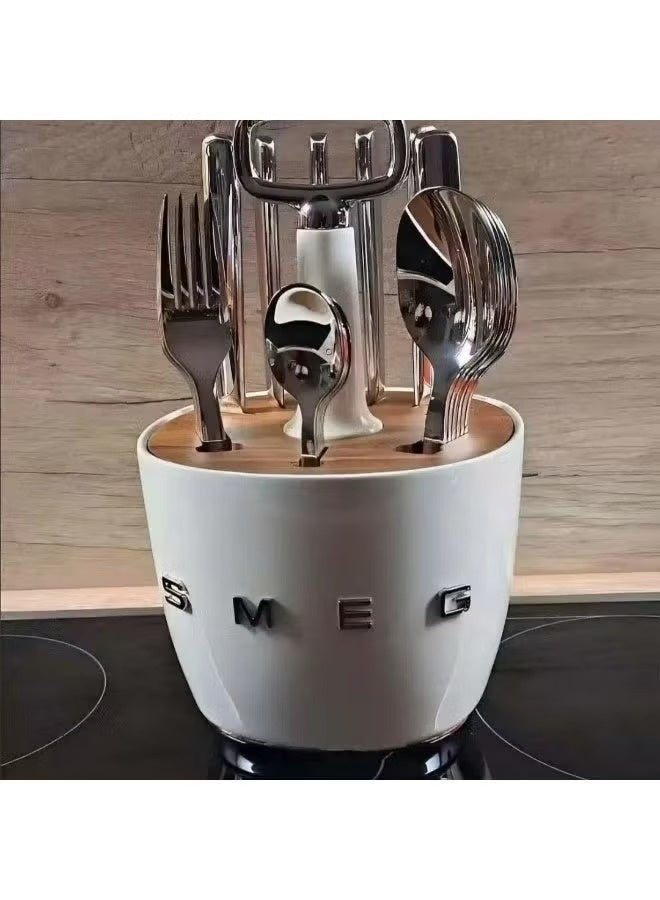 سميج مطبخ من الفولاذ المقاوم للصدأ على الطراز القديم، وغرفة المعيشة، وتخزين السكاكين والشوك وأدوات المائدة - Image 3