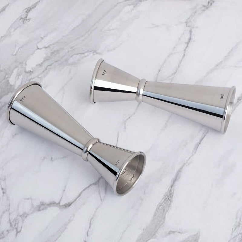 Briout Jigger for Bartending, Double Cocktail Jigger Japanese Premium 304 Stainless Steel Jigger 2 OZ 1 OZ with Measurements Inside - Image 4