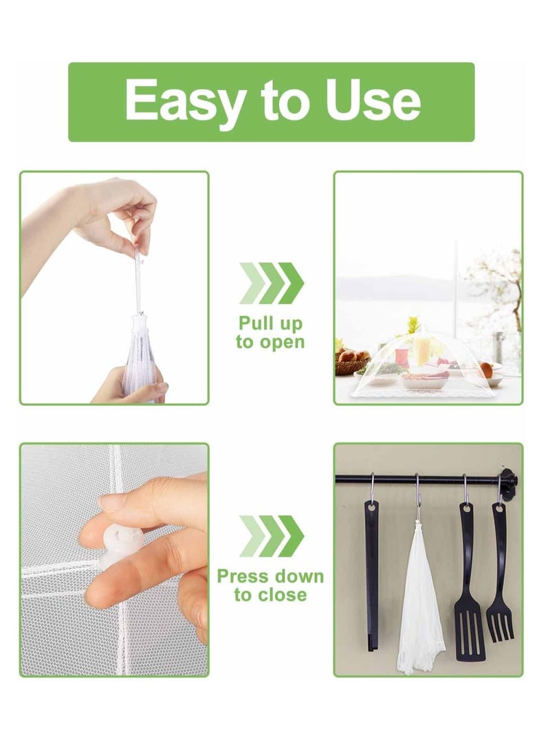 Arabest Encrypted Mesh Food Covers, Foldable Food Cover Umbrella Keep Flies, Bugs, Mosquitoes Away, Reusable Food Net Cover for Outdoors, Parties, Picnics, BBQs (3PCS)  - Image 3