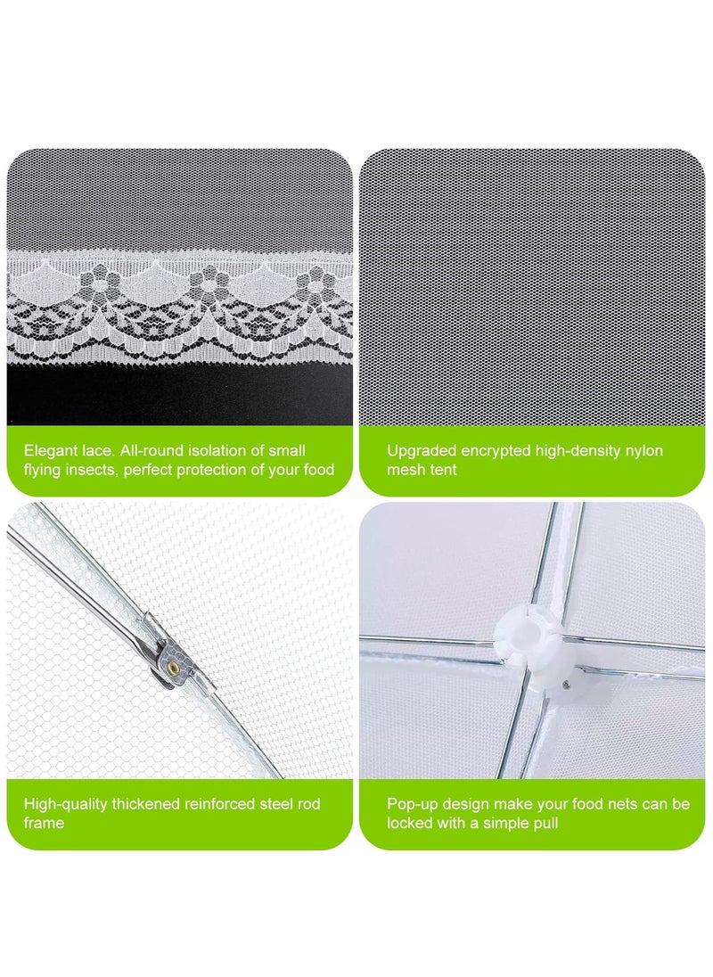 Arabest Encrypted Mesh Food Covers, Foldable Food Cover Umbrella Keep Flies, Bugs, Mosquitoes Away, Reusable Food Net Cover for Outdoors, Parties, Picnics, BBQs (3PCS)  - Image 5