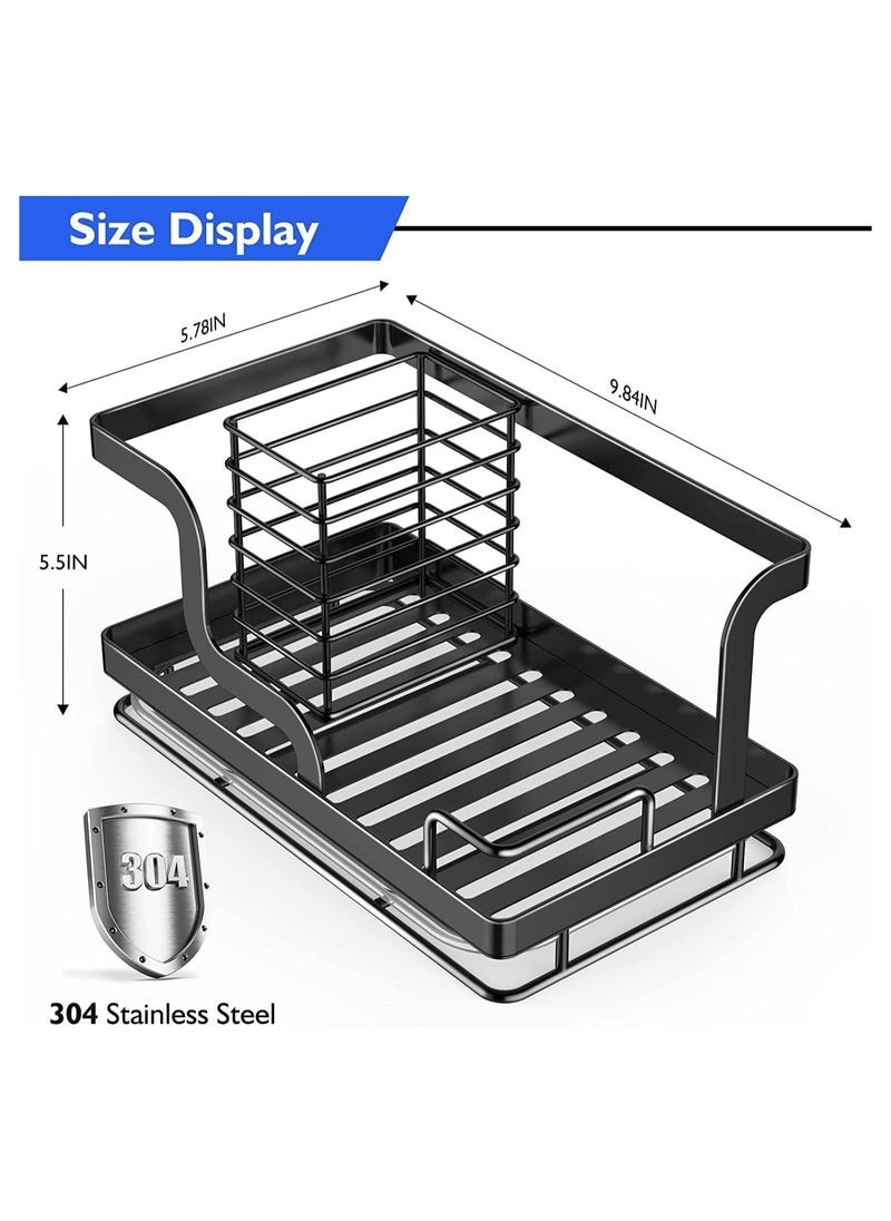 Kitchen Sink Caddy Organizer, , Sponge Holder, Dish Soap Brush Holder with Removable Drain Pan, Kitchen Accessories Stainless Steel Storage Basket for Dishcloth, Scrubber-Black - pzsku/ZCA7E3625276DE3327220Z/45/_/1726413134/cc33278c-1299-46f7-a9a8-14031abde042