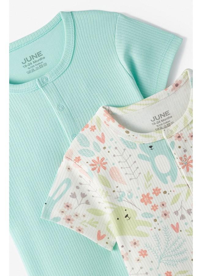 جون جمبسوت قصير بنقشة شهر يونيو - عبوتين - نعناعي - Image 3