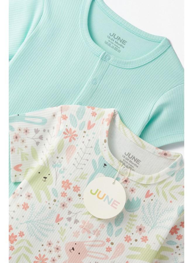 جون جمبسوت قصير بنقشة شهر يونيو - عبوتين - نعناعي - Image 4