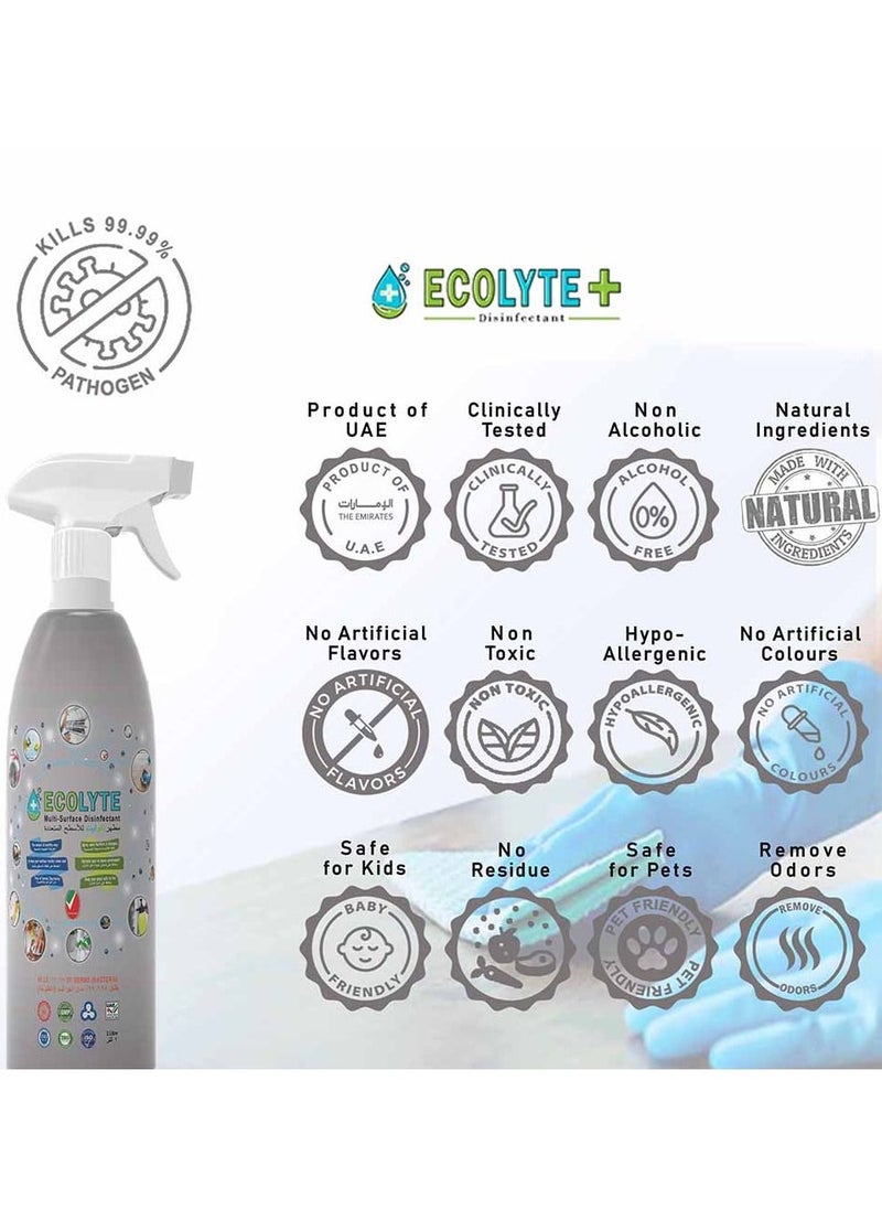 Ecolyte+ All in one Bundle (1 Ltr, 3pcs) Buy Two get one Free | Multi Surface Disinfectant | Fruit and vegetable Disinfectant | Meat and Seafood Disinfectant | Complete Natural Disinfectant Bundle