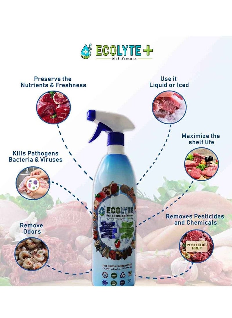 Ecolyte+ All in one Bundle (1 Ltr, 3pcs) Buy Two get one Free | Multi Surface Disinfectant | Fruit and vegetable Disinfectant | Meat and Seafood Disinfectant | Complete Natural Disinfectant Bundle