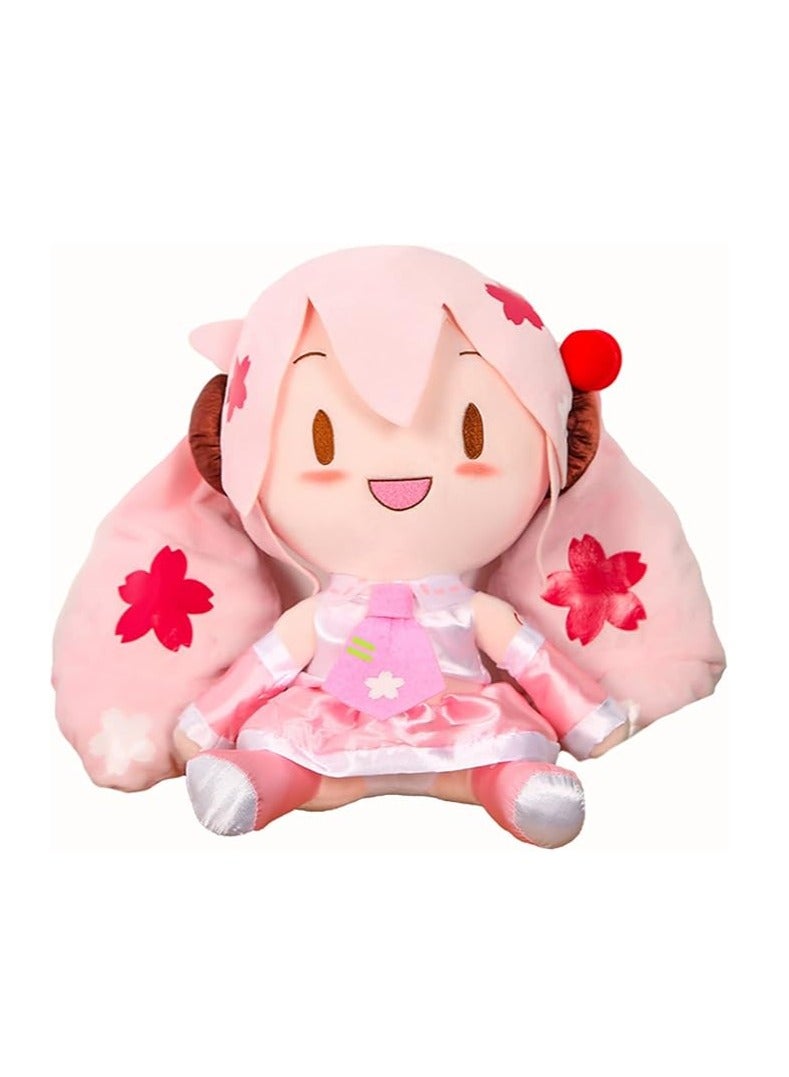 general Cute pink tie style Hatsune Miku plush toy, soft plush pillow, birthday party or party gift, Hatsune Miku collectible (32cm) - Image 1
