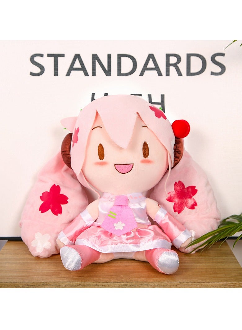 general Cute pink tie style Hatsune Miku plush toy, soft plush pillow, birthday party or party gift, Hatsune Miku collectible (32cm) - Image 2