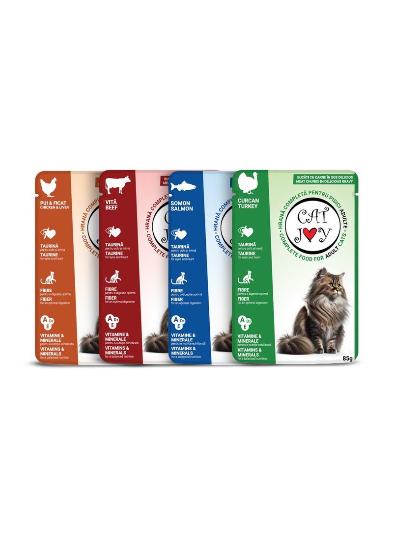 Cat Joy Gravy Lovers Pack – Salmon, Beef, Chicken & Liver, Turkey