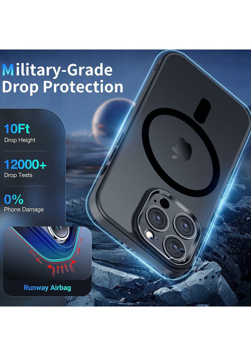 INFOSUN iPhone 14 Pro Max MagSafe Case Cover Slim thin Anti-Yellow Shockproof Protection Hard Scratch-Resistant Back Grade Clear Case for Apple iPhone 14 Pro Max - Black - Image 3