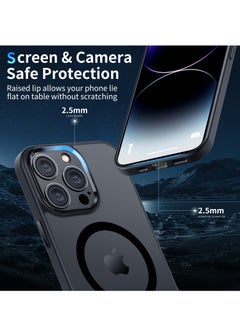 INFOSUN iPhone 14 Pro Max MagSafe Case Cover Slim thin Anti-Yellow Shockproof Protection Hard Scratch-Resistant Back Grade Clear Case for Apple iPhone 14 Pro Max - Black  - Image 4